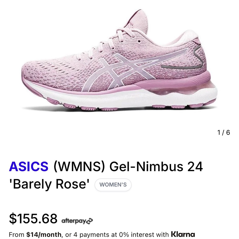 ASICS Women's Gel-Nimbus 24 Pink Athletic Shoes